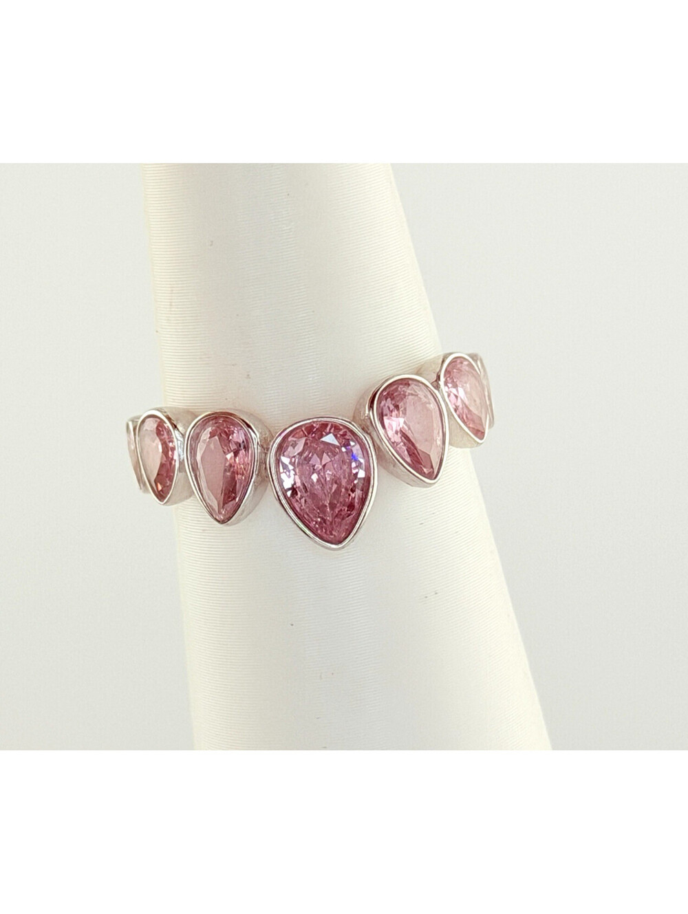 Bomb Party Sterling Club Sz 8 "Live It Up" Rose Quartz .925 Silver RBP3176 RETRO